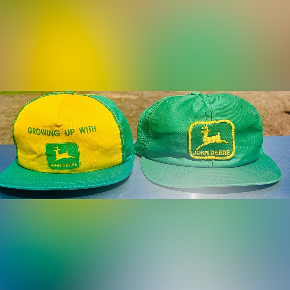 Vintage John Deere Snap Back Trucker hat Mesh USA 1960s old school grandpa gift